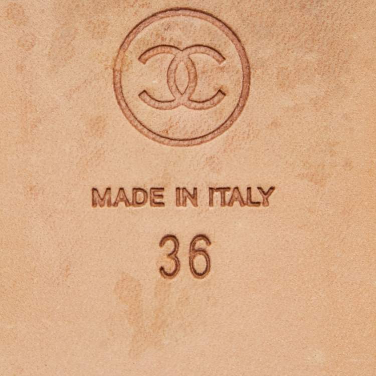 Pre Owned Chanel Silver/Black Leather Studded Ankle Boots Size 36