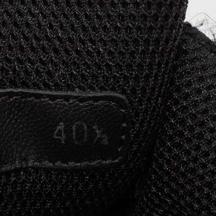 Pre Owned Chanel Black Suede and Tweed Interlocking CC Logo Low Top Sneakers Size 40.5