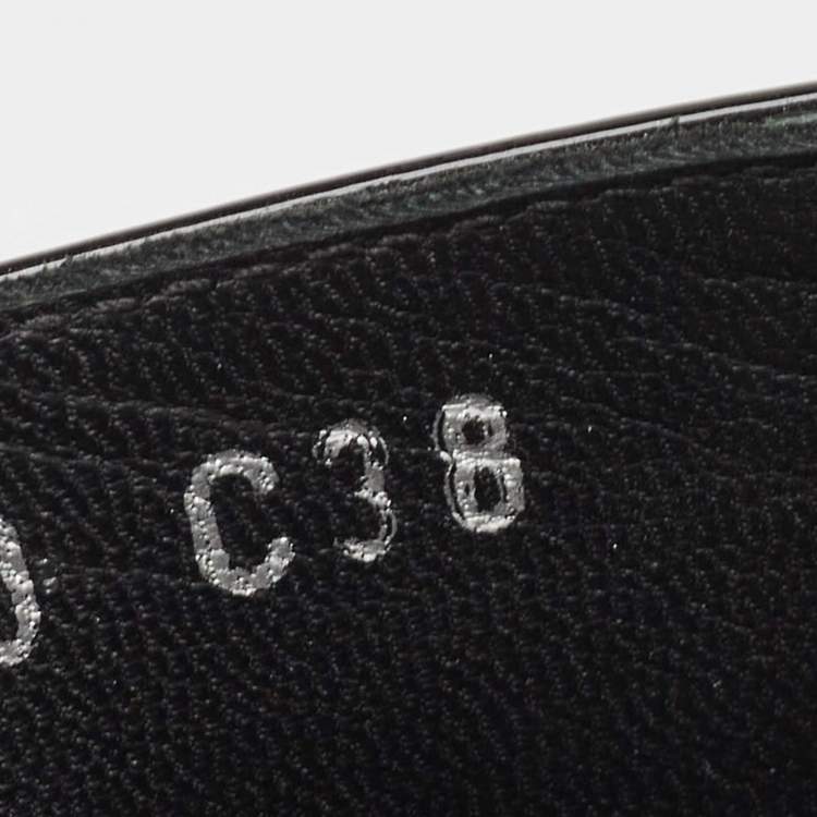 Pre Owned Chanel Black Patent Leather CC Camellia Loafers Size 38