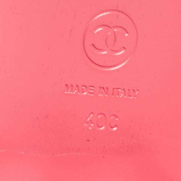 Pre Owned Chanel Pink Quilted Leather CC Block Heel Loafers Size 40