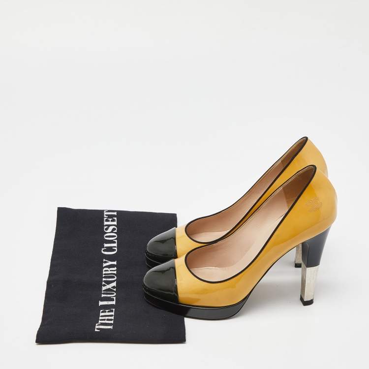Pre Owned Chanel Multicolor Patent Leather Metal Heel Pumps Size 37