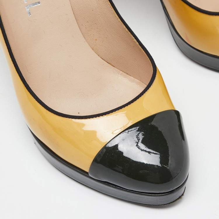 Pre Owned Chanel Multicolor Patent Leather Metal Heel Pumps Size 37