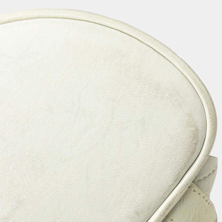 Pre Owned Chanel White Medium Quilted Lambskin Duma Backpack