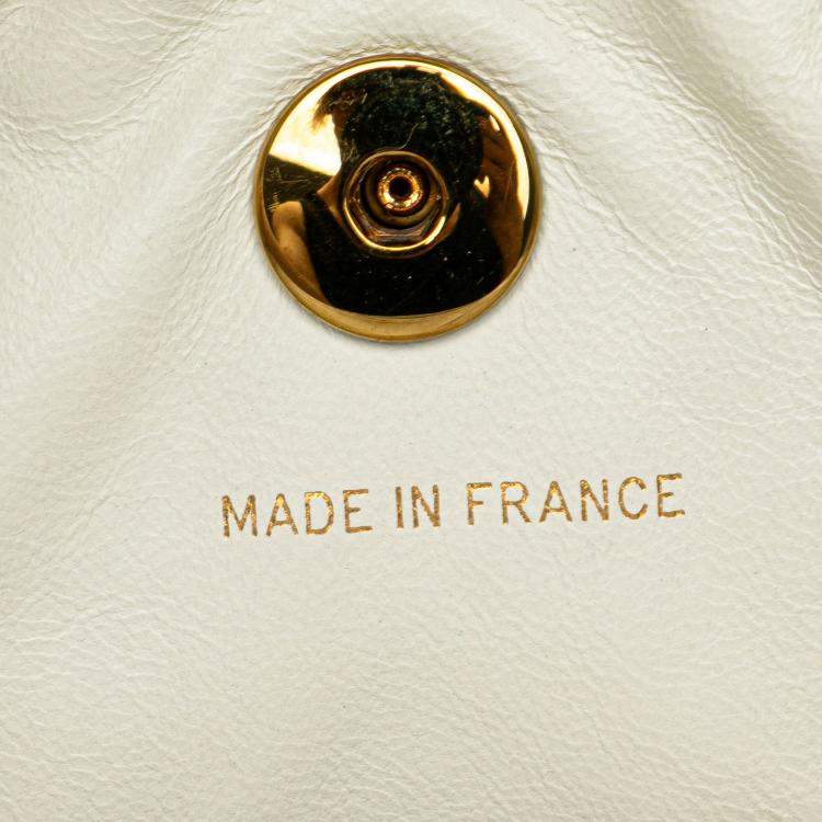 Pre Owned Chanel White Medium Quilted Lambskin Duma Backpack