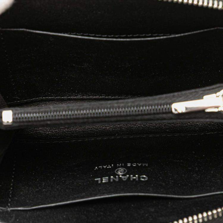 Pre Owned Chanel Black Quilted Lambskin CC Crystal Coin Pouch
