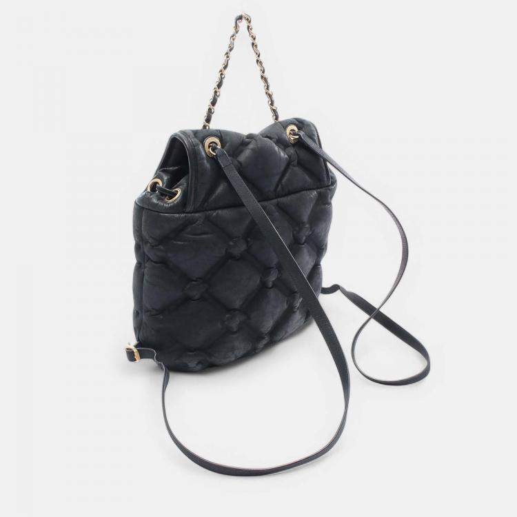Pre Owned Chanel Quilted Iridescent Calfskin Chesterfield Backpack