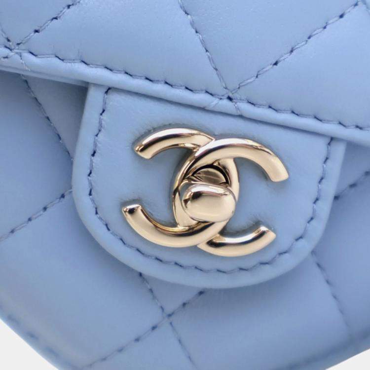 Pre Owned Chanel Mini Lambskin CC in Love Heart Belt Bag