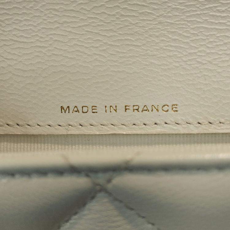 Pre Owned Chanel White Lambskin Leather Punk Chain Belt Bag