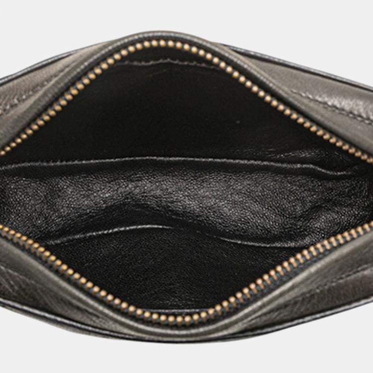 Pre Owned Chanel Black Quilted Lambskin Tassel Pouch