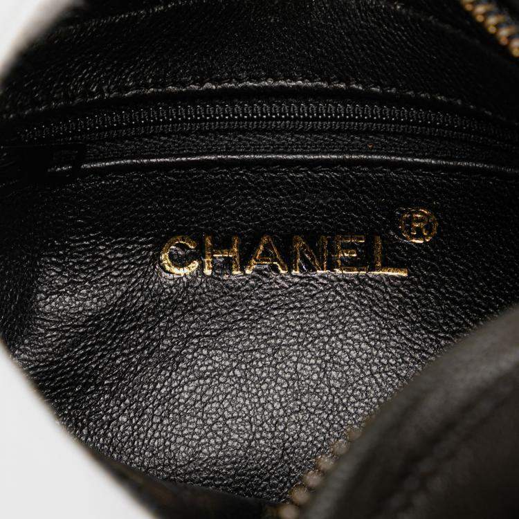Pre Owned Chanel Black Quilted Lambskin Tassel Pouch