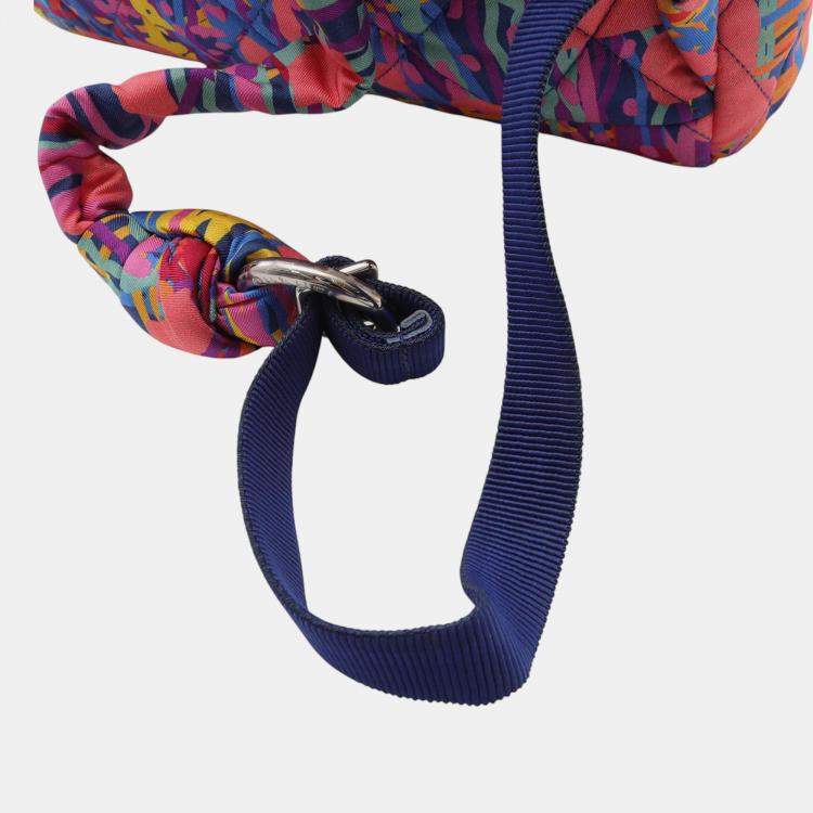 Pre Owned Quilted Printed Foulard Nylon Backpack