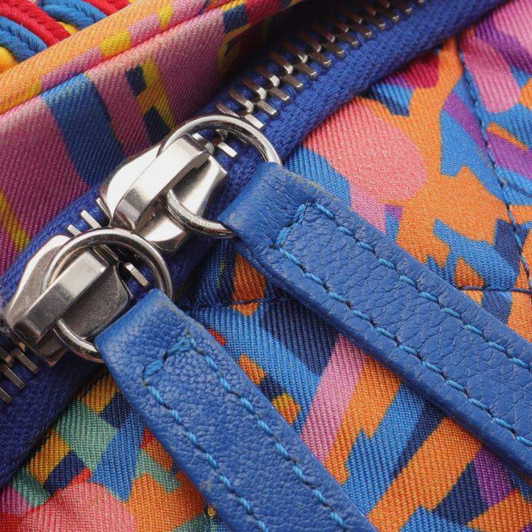 Pre Owned Quilted Printed Foulard Nylon Backpack