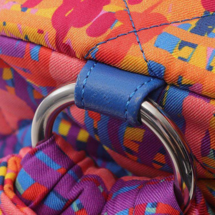 Pre Owned Quilted Printed Foulard Nylon Backpack