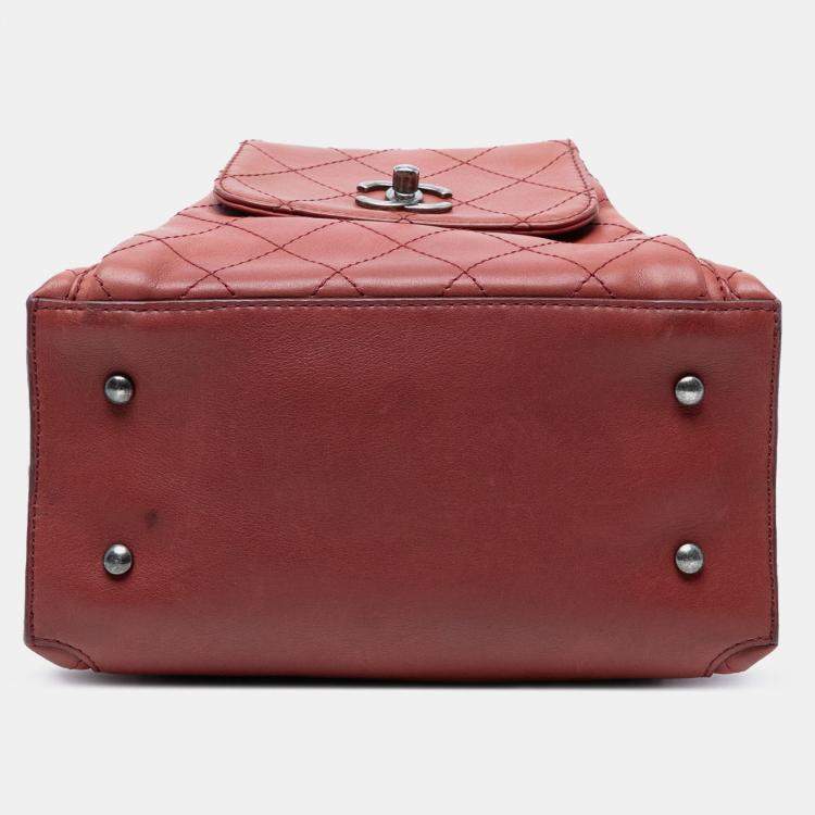 Pre Owned Urban Luxury Drawstring Medium Calfskin Leather Backpack