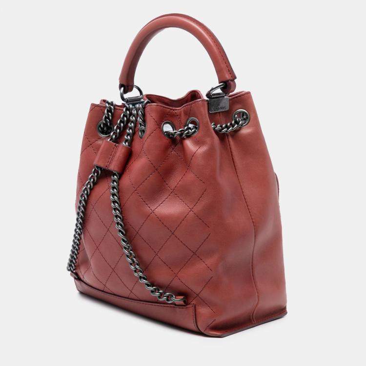 Pre Owned Urban Luxury Drawstring Medium Calfskin Leather Backpack