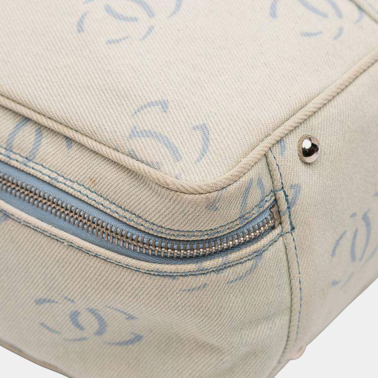 Pre Owned Chanel Blue CC Denim Travel Bag