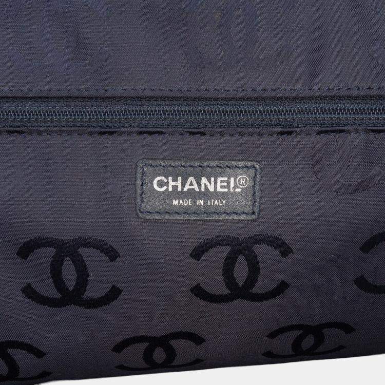 Pre Owned Chanel Blue CC Denim Travel Bag