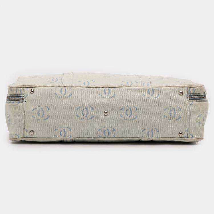 Pre Owned Chanel Blue CC Denim Travel Bag