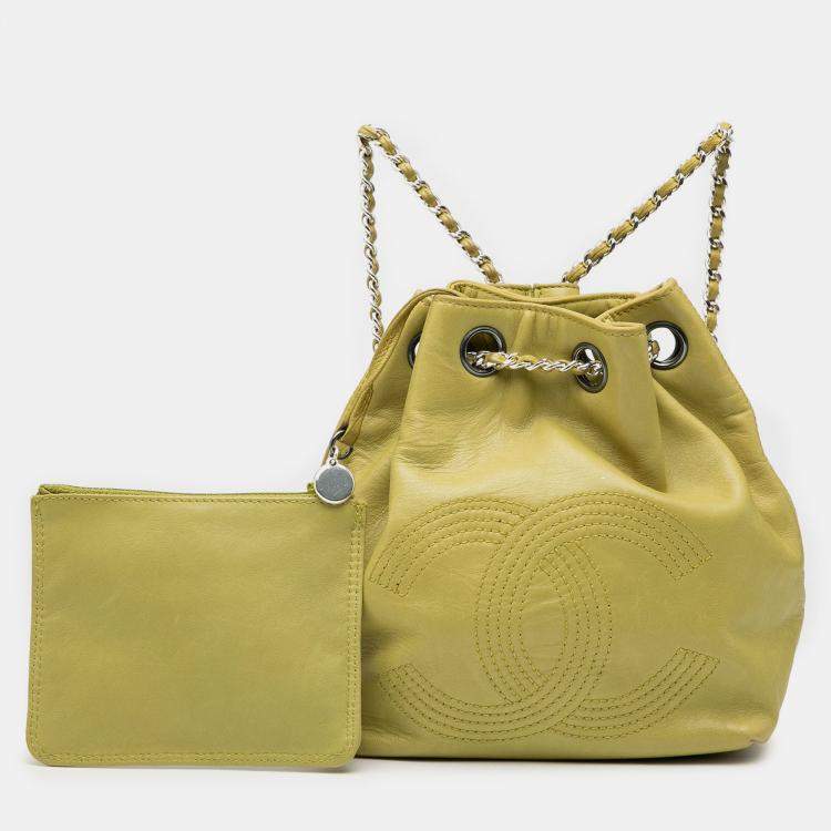 Pre Owned CC Lambskin Drawstring Backpack