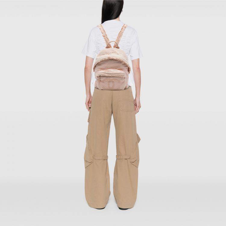 Pre Owned Chanel Quilted Canvas Front Pocket Fringe Backpack