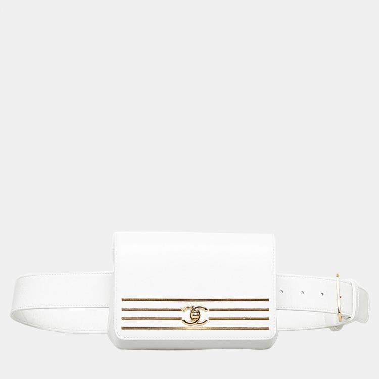 chanel white belt bag