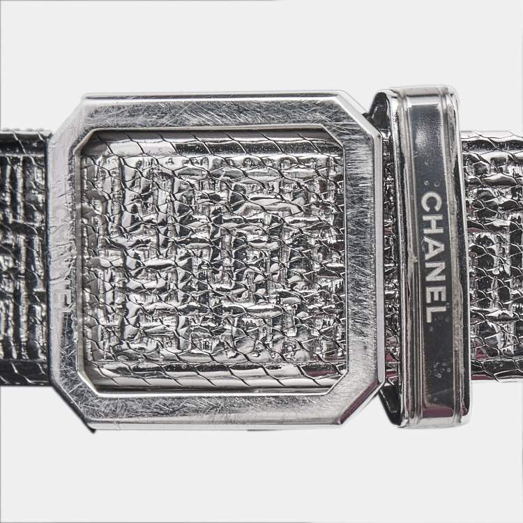 Pre Owned Chanel Blck Stainless Steel Boy-Friend Tweed H4878 Women's Wristwatch 26.70 mm