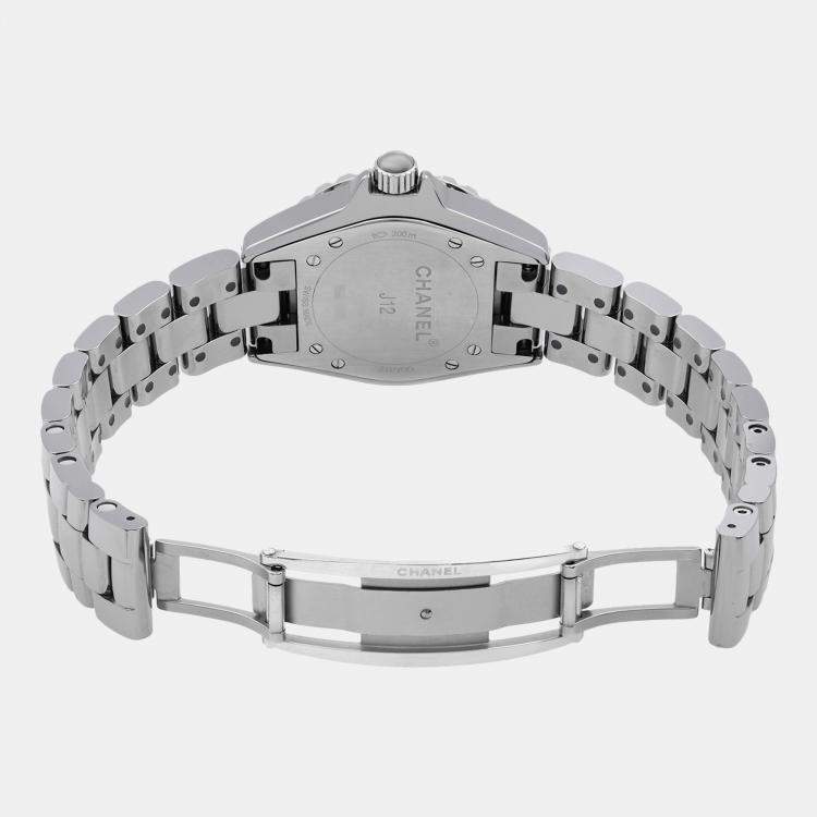 Pre Owned Chanel Black Ceramic J12 H2978 Quartz Women's Wristwatch 33 mm