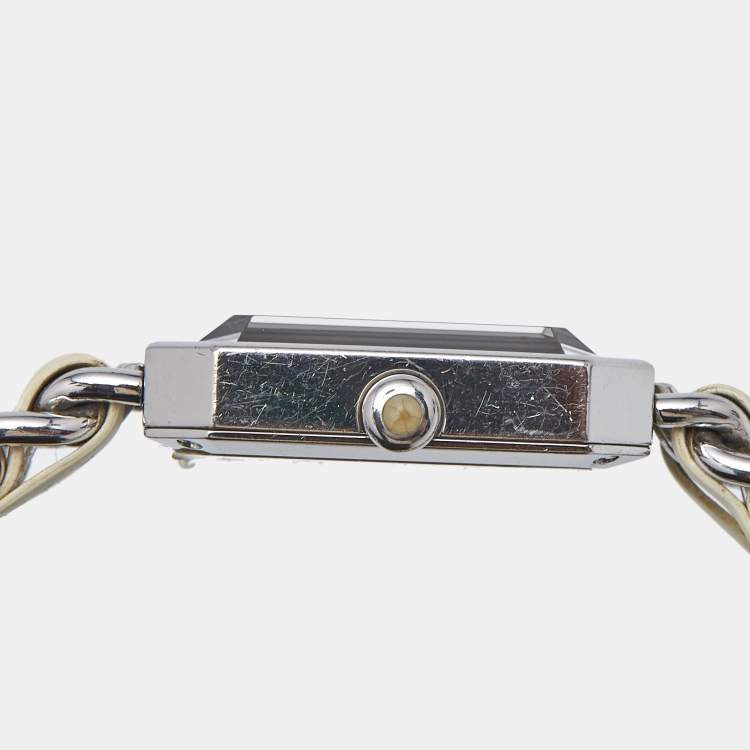 Pre Owned Chanel Mother of Pearl Stainless Steel Leather Premiere H1639 Women's Wristwatch 20mm 