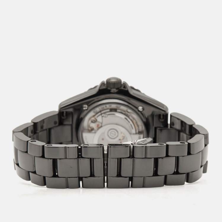 Pre Owned Chanel Black Ceramic Stainless Steel J12 Wanted De Chanel H7418 Women's Wristwatch 38 mm