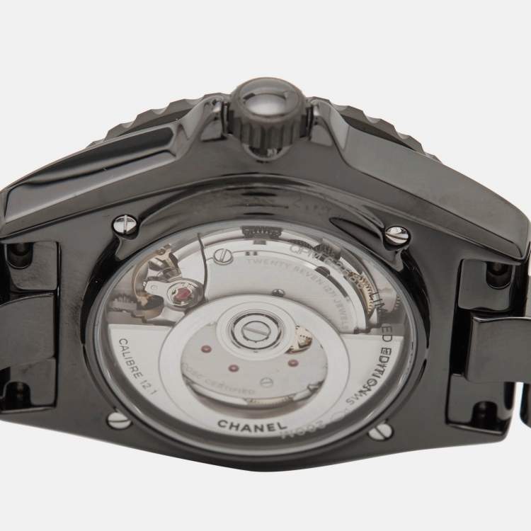 Pre Owned Chanel Black Ceramic Stainless Steel J12 Wanted De Chanel H7418 Women's Wristwatch 38 mm