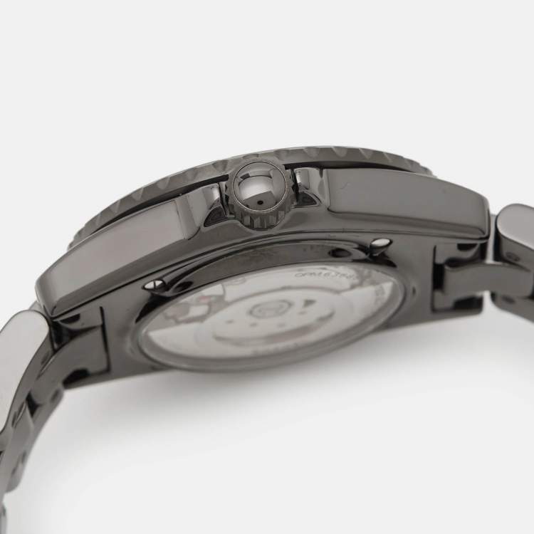 Pre Owned Chanel Black Ceramic Stainless Steel J12 Wanted De Chanel H7418 Women's Wristwatch 38 mm