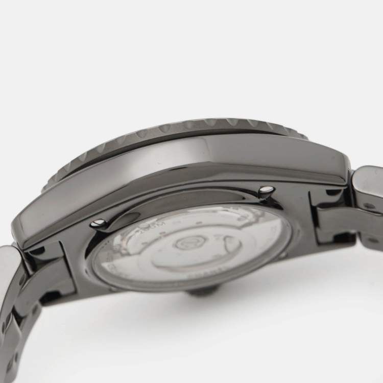 Pre Owned Chanel Black Ceramic Stainless Steel J12 Wanted De Chanel H7418 Women's Wristwatch 38 mm