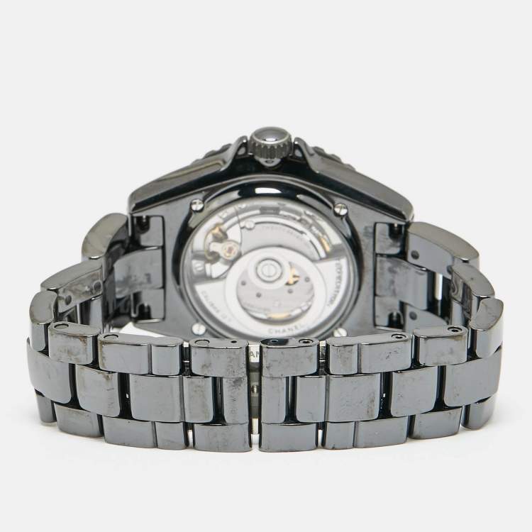 Pre Owned Chanel Black Ceramic Stainless Steel J12 Wanted De Chanel H7418 Women's Wristwatch 38 mm