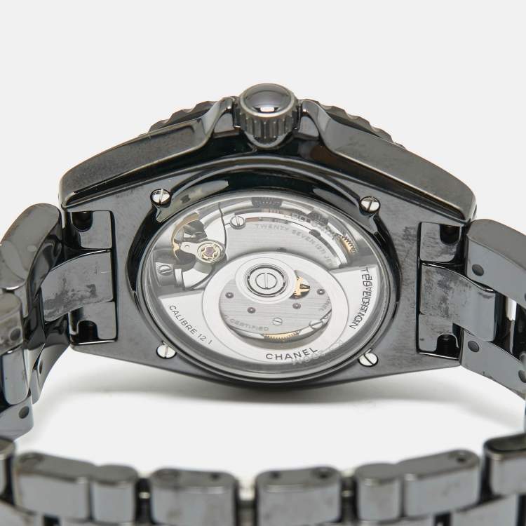 Pre Owned Chanel Black Ceramic Stainless Steel J12 Wanted De Chanel H7418 Women's Wristwatch 38 mm