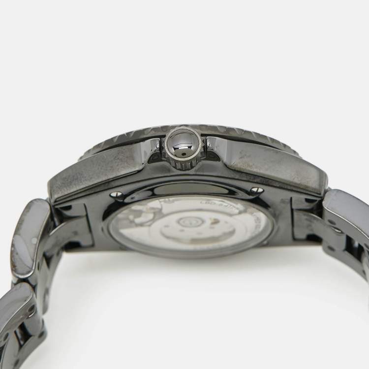 Pre Owned Chanel Black Ceramic Stainless Steel J12 Wanted De Chanel H7418 Women's Wristwatch 38 mm
