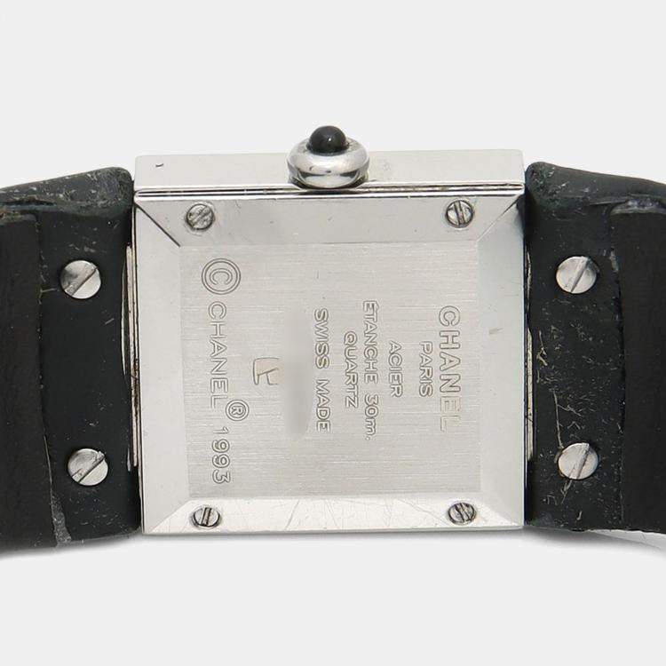 Pre Owned Chanel Matelasse Quartz Black Stainless Steel Women's Wristwatch 19 mm