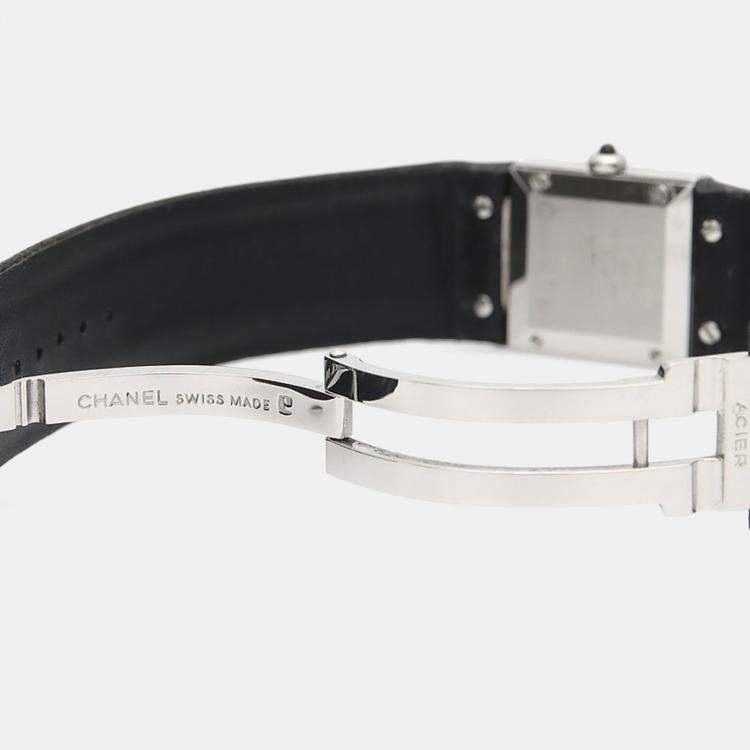 Pre Owned Chanel Matelasse Quartz Black Stainless Steel Women's Wristwatch 19 mm