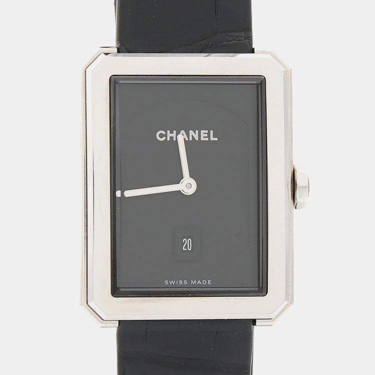 مملوكة مسبقًا Chanel Boyfriend H4884 Quartz Stainless Steel Womens Wristwatch 27 mm