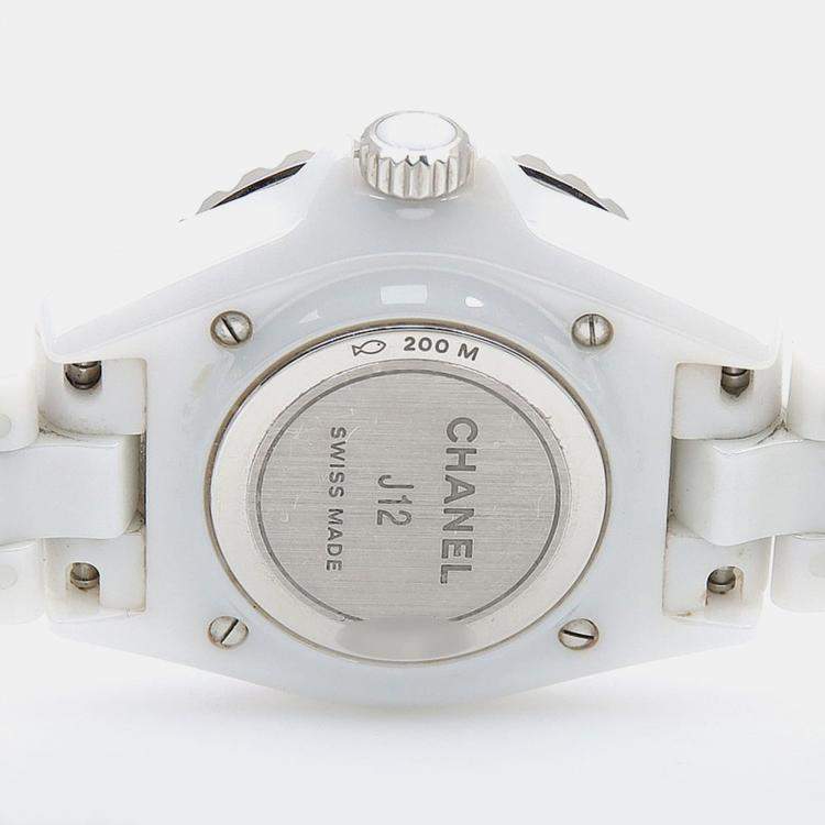Pre Owned Chanel J12 H5703 Quartz Ceramic Stainless Steel Women's Wristwatch 34 mm