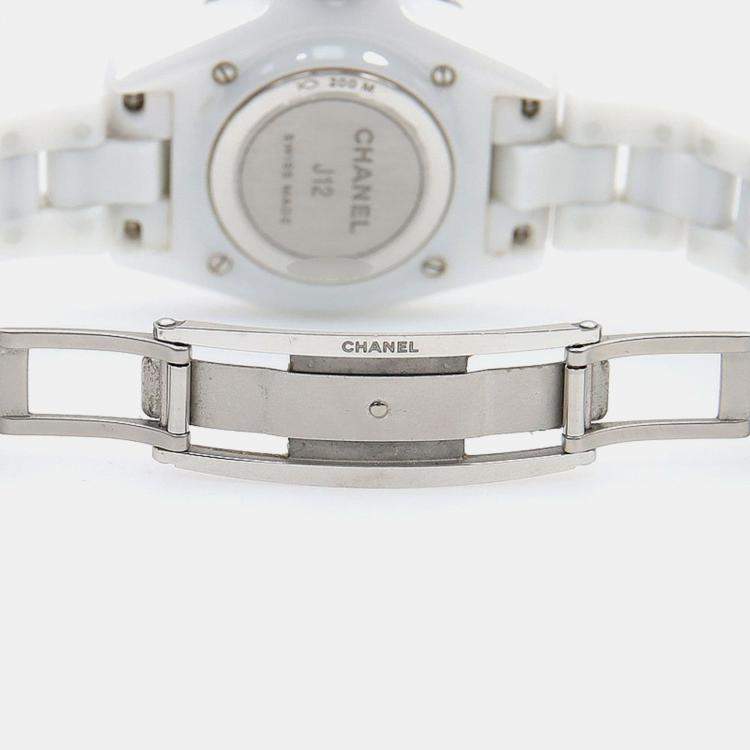 Pre Owned Chanel J12 H5703 Quartz Ceramic Stainless Steel Women's Wristwatch 34 mm