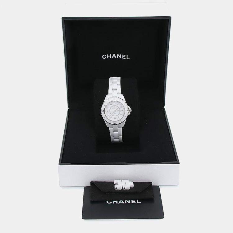 Pre Owned Chanel J12 H5703 Quartz Ceramic Stainless Steel Women's Wristwatch 34 mm