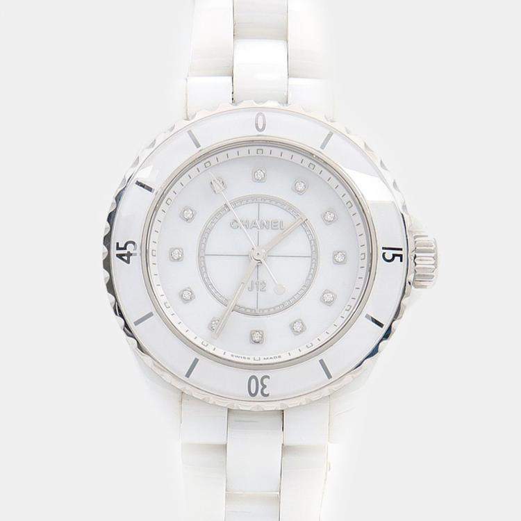 Pre Owned Chanel J12 H5703 Quartz Ceramic Stainless Steel Women's Wristwatch 34 mm