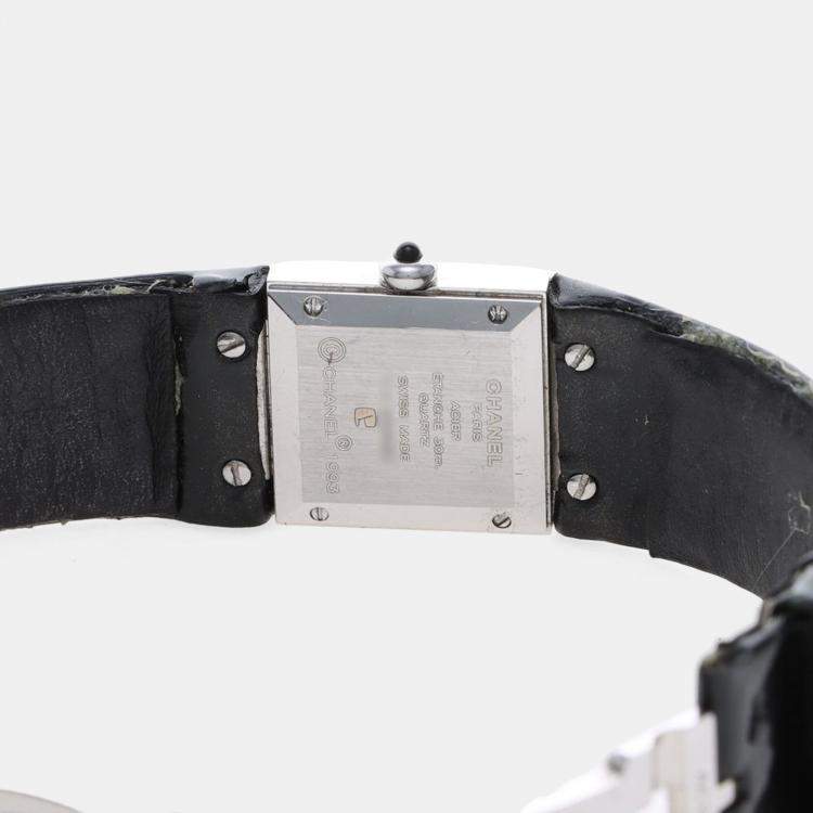 مملوكة مسبقًا Chanel Matelasse Diamond Quartz Stainless Steel Women's Wristwatch 19 mm