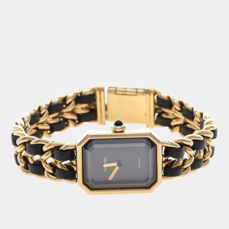 Pre Owned Chanel Premiere Quartz Gold-Plated Stainless Steel Women's Wristwatch 20 mm