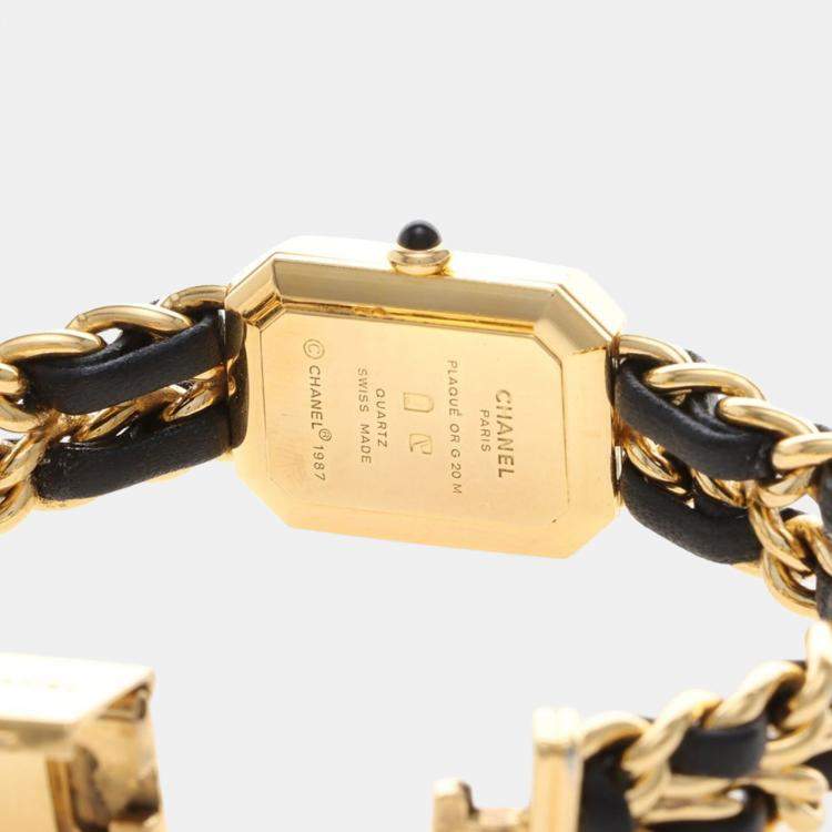 مملوكة مسبقًا Chanel Premiere Quartz Gold-Plated Stainless Steel Women's Wristwatch 20 mm