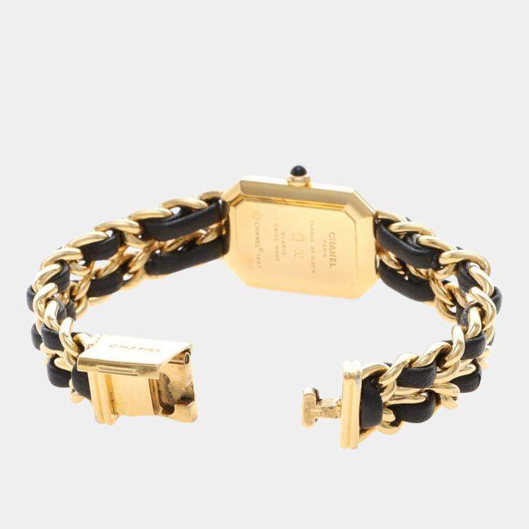 مملوكة مسبقًا Chanel Premiere Quartz Gold-Plated Stainless Steel Women's Wristwatch 20 mm