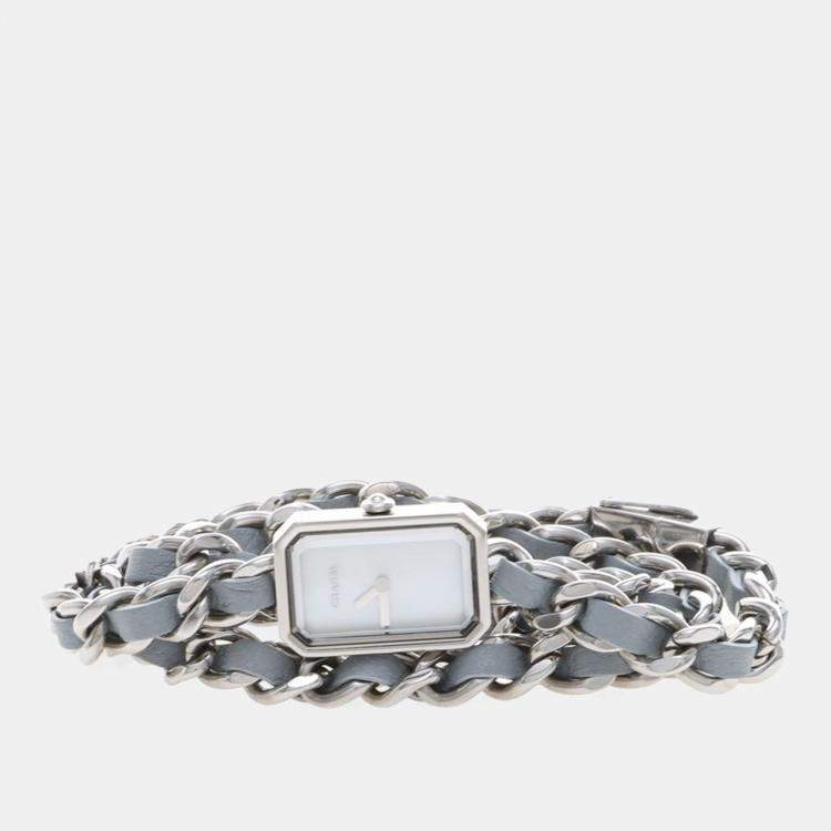 Pre Owned Chanel Premiere Rock Quartz Sky Blue Stainless Steel Women's Wristwatch 16 mm