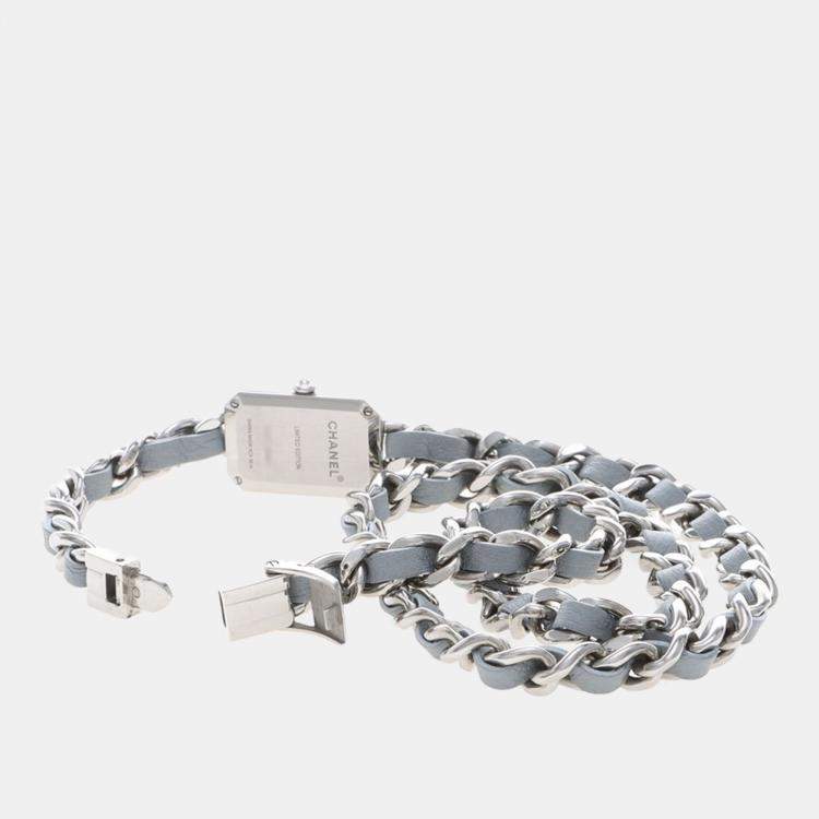 Pre Owned Chanel Premiere Rock Quartz Sky Blue Stainless Steel Women's Wristwatch 16 mm