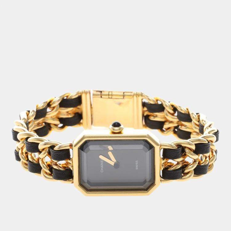 Pre Owned Chanel Premiere Quartz Gold-Plated Stainless Steel Women's Wristwatch 20 mm
