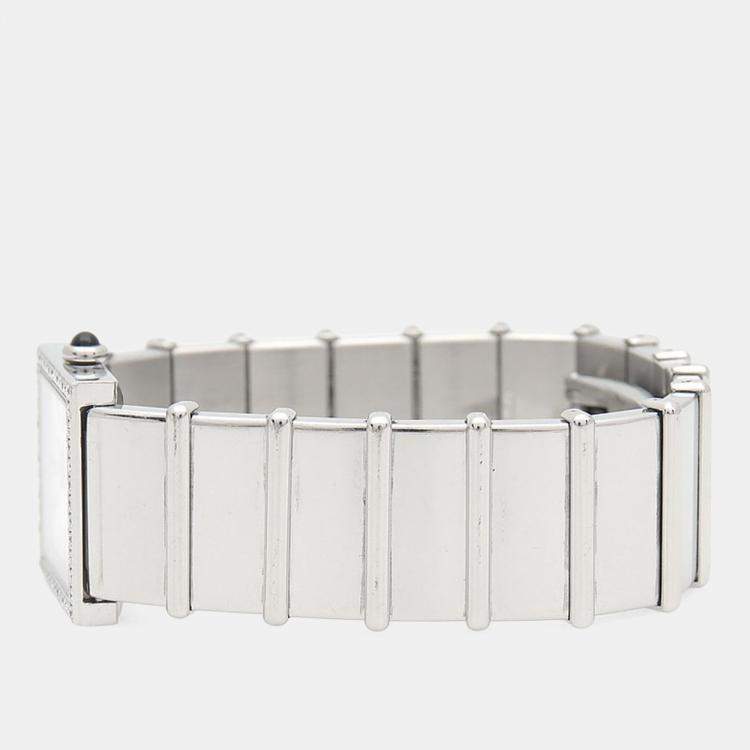 Pre Owned Chanel Mademoiselle Quartz Diamond Stainless Steel Women's Wristwatch 22.5 mm